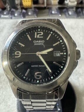 Casio Stainless Steel Black Dial Men's Quartz Watch